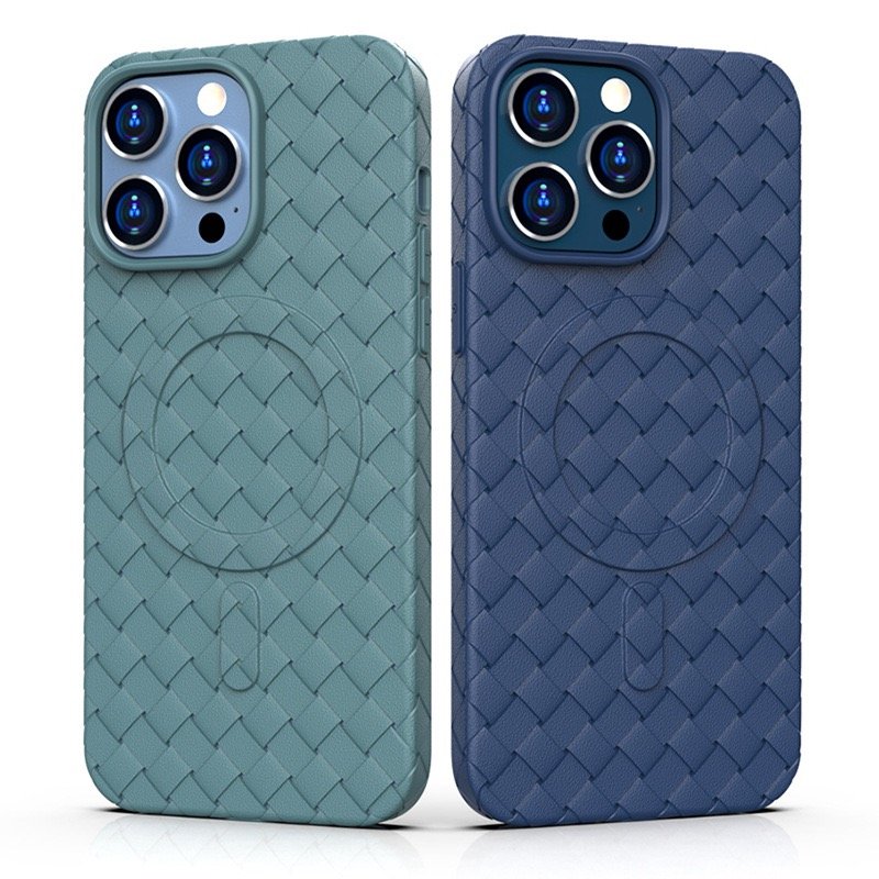 Husa Telefon, Hurtel, Magsafe Woven, TPU, Pentru iPhone 15 Pro, Albastru