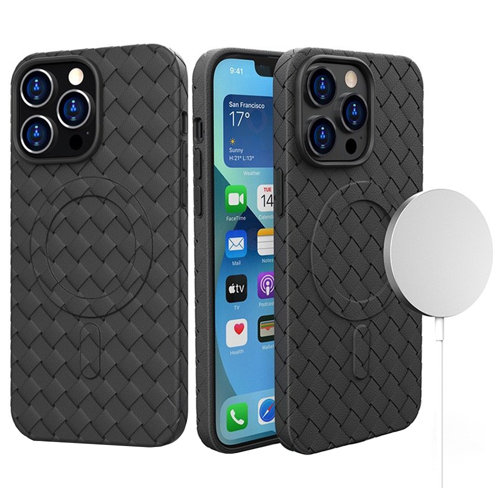 Husa Telefon, Hurtel, Magsafe Woven, TPU, Pentru iPhone 15 Pro, Negru