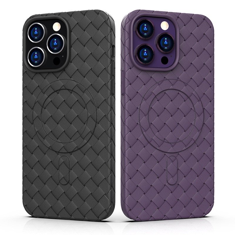 Husa Telefon, Hurtel, Magsafe Woven, TPU, Pentru iPhone 15 Pro, Negru
