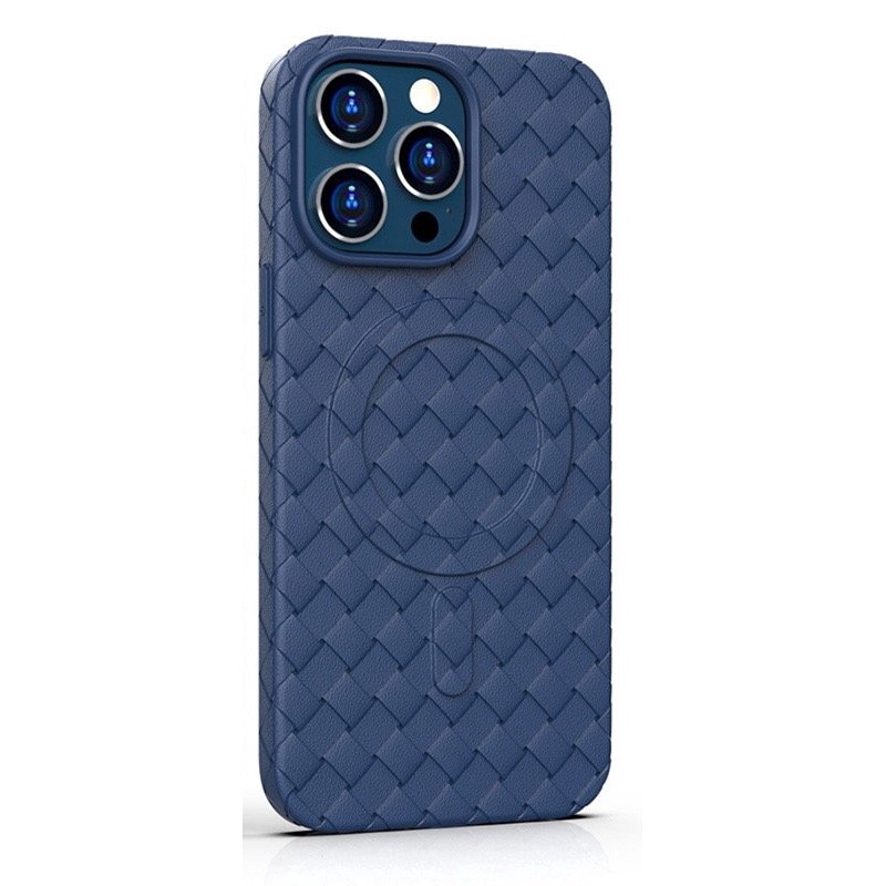 Husa Telefon, Hurtel, Magsafe Woven, TPU, Pentru iPhone 15 Pro, Albastru