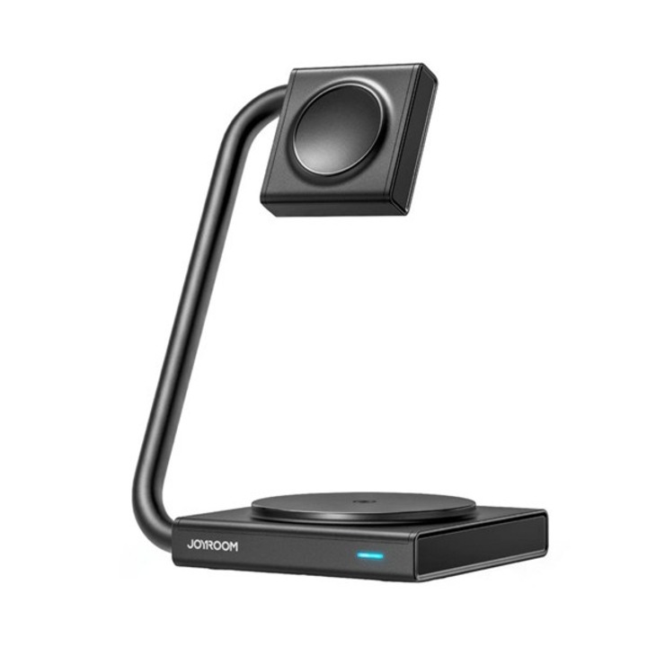 Apple Watch Series 5 44mm / Watch Series 5 40mm / Watch Series 4 44mm Joyroom asztali töltőállvány 2in1 (15w, wireless, magsafe, apple watch töltő, kábelt nem tartalmaz) fekete, gyártói csomagolás