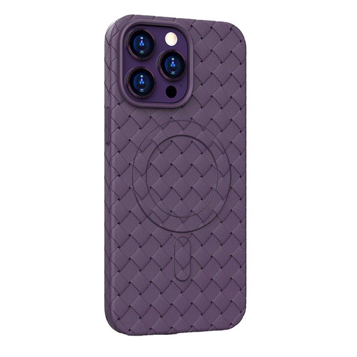 Husa Telefon, Hurtel, Magsafe Woven, TPU, Pentru iPhone 15 Pro, Mov