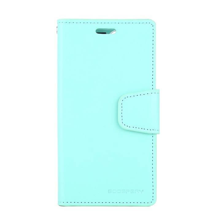Husa flip cover, Compatibila cu iPhone 11 Pro, verde, Mercury, seria Sonata Diary, sloturi card si bani, piele