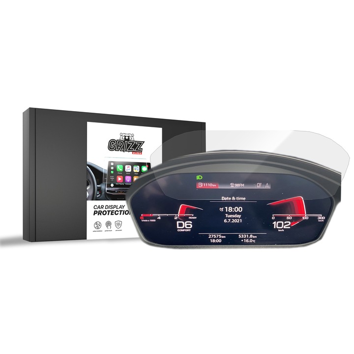 Folie ceramica GrizzGlass CarDisplay Protection Audi A4 B9 Virtual Cockpit Plus 12.3" 2020