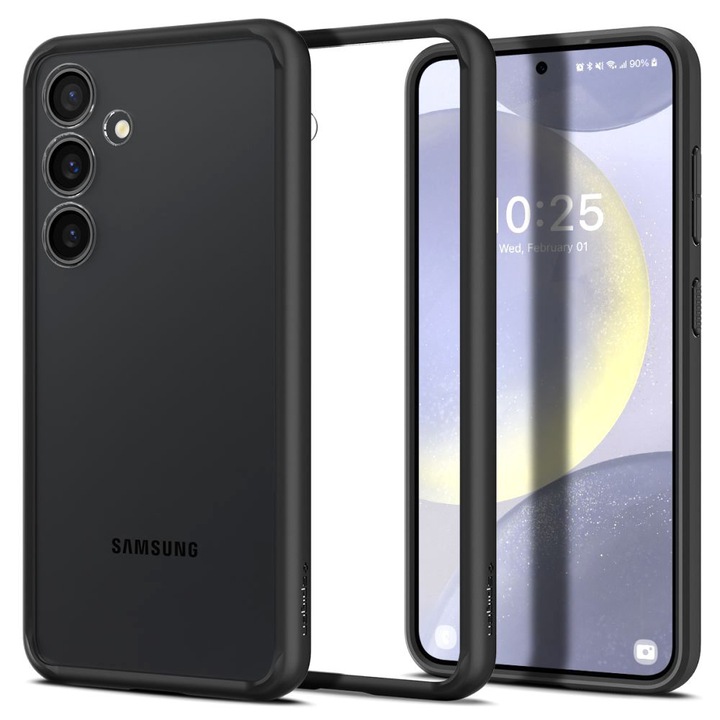 Калъф за мобилен телефон Spigen за Samsung Galaxy S24 Plus, Ultra Hybrid, Черен