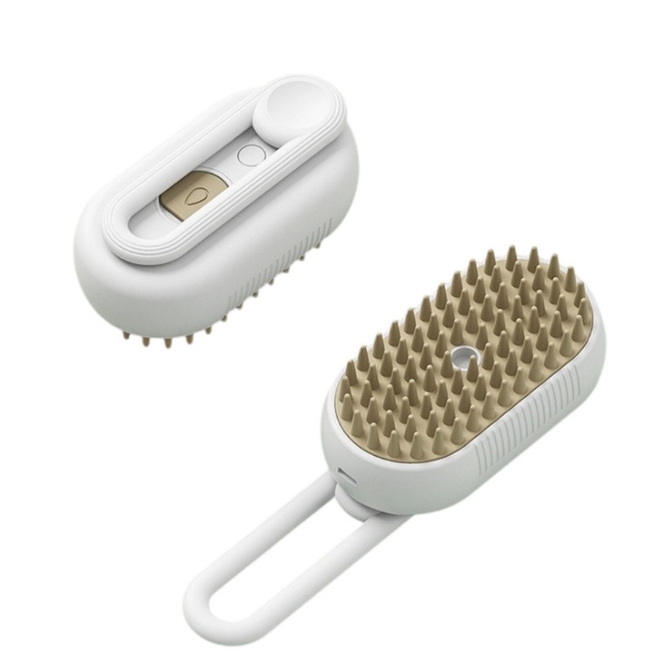 Perie pentru animale de companie, Perie 3-in-1 pentru Caini si Pisici | Cu Jet de Apa & USB | Depilitare, Masaj, Anti-Zbor Par