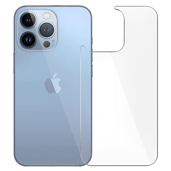 Folie Spate, Tempered glass, Compatibila cu iPhone 12 Pro, Transparenta