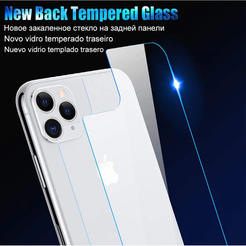 Folie Spate, Tempered glass, Compatibila cu iPhone 12 Pro, Transparenta