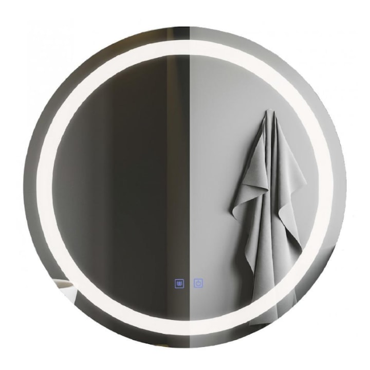 Огледало за баня LED осветление с Touch, Demist, кръгло 70x70 см
