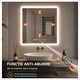 Oglinda Baie Premium, Iluminare LED cu Touch, Sistem Dezaburire, Ceas si Termometru 60x80 cm