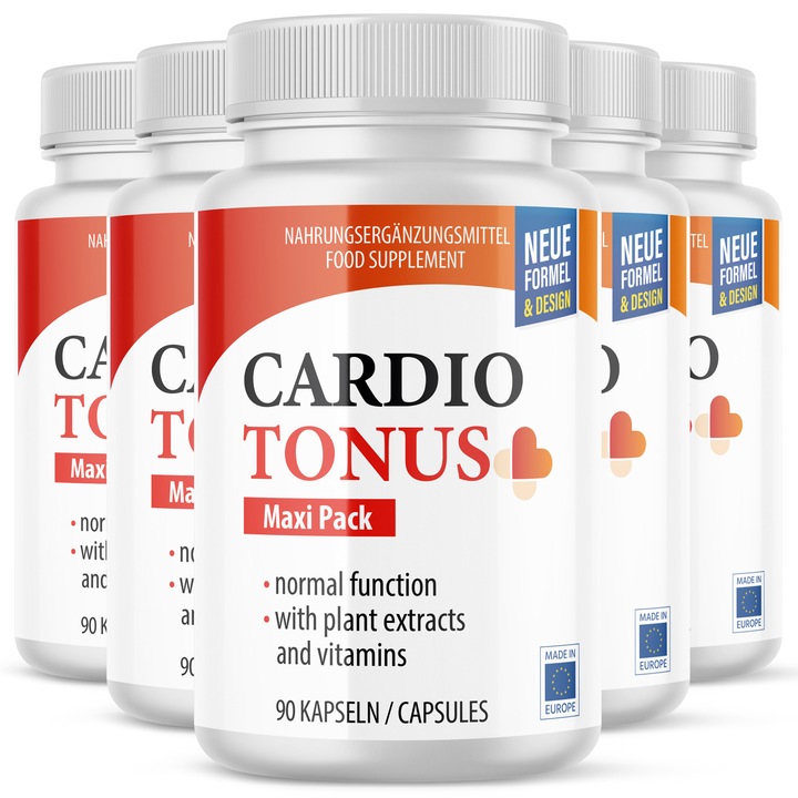 Кардиотонус, Премиум хранителна добавка с растителни екстракти, 5х90 капсули