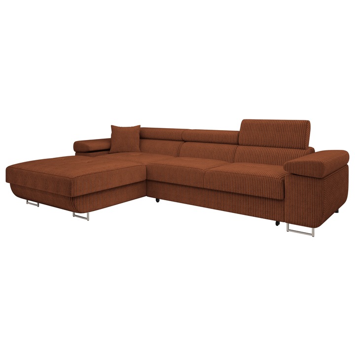 Coltar rabatabil Torezio Mini Reiat, MIRJAN24, stanga, maro, 170x280x87 cm