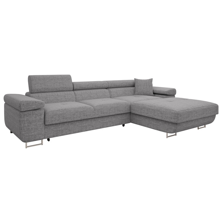 Coltar rabatabil Torezio Mini, MIRJAN24, dreapta, gri inchis, 170x280x87 cm