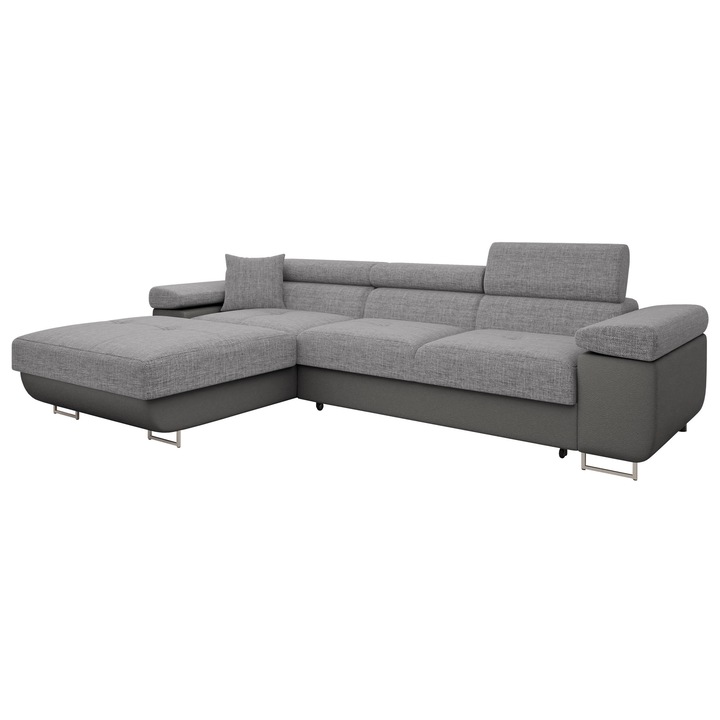 Coltar rabatabil Torezio Mini, MIRJAN24, stanga, gri deschis + gri inchis, 170x280x87 cm