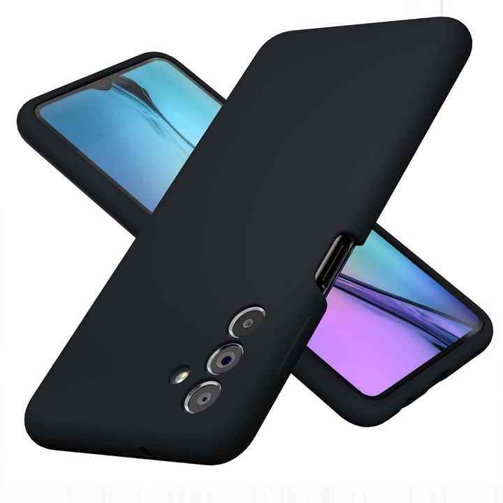 Кейс CASEY STUDIOS™ за Samsung Galaxy A13 5G/A04s/M13 5G, мек силиконов премиум, микрофибърна вътрешна част, черен, защитен, ултра тънък, за безжично зареждане, повдигнати ръбове за защита на екрана и камерата