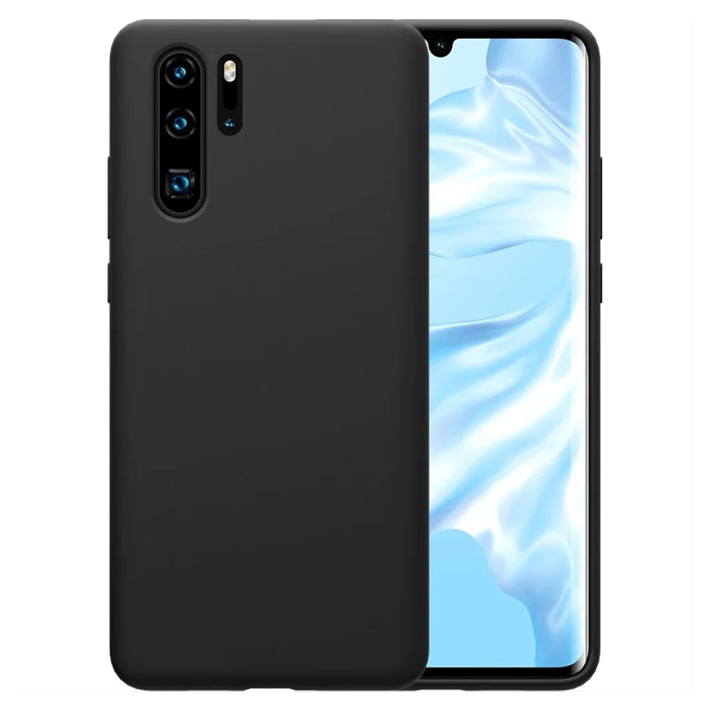 Husa CASEY STUDIOS™ compatibila cu Huawei P30 Pro/P30 Pro New Edition, Soft Silicone Premium, Microfibra in Interior, Negru, de Protectie, Ultra Slim, pentru Incarcare Wireless, Margini Ridicate pentru Protectia Ecranului si a Camerelor