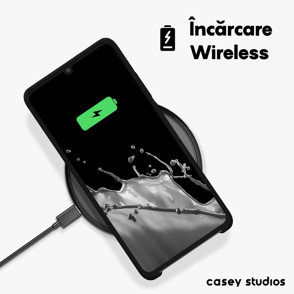 Husa CASEY STUDIOS™ compatibila cu Huawei P30 Pro/P30 Pro New Edition, Soft Silicone Premium, Microfibra in Interior, Negru, de Protectie, Ultra Slim, pentru Incarcare Wireless, Margini Ridicate pentru Protectia Ecranului si a Camerelor