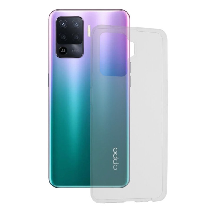 Защитен калъф, съвместим с Oppo A94 4G/Reno5 Lite, прозрачен силикон, прозрачен