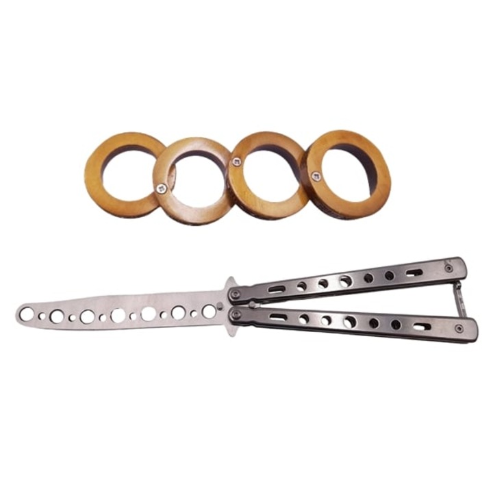 Set Briceag de antrenament Silver Distortion si Rozeta extensibila, DEPOX® otel, 22.5 cm, argintiu