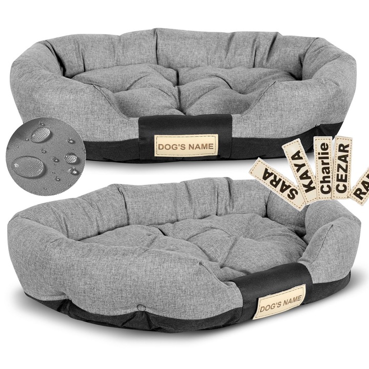 Кучешко легло AIO Factory, персонализирано, водоустойчиво, сиво, 100x75см