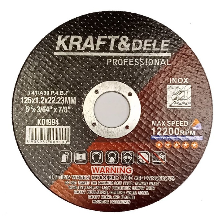 Fémvágó tárcsa, 125 x 1, 2 x 22, 23 mm, Kraft &Dele KD1994