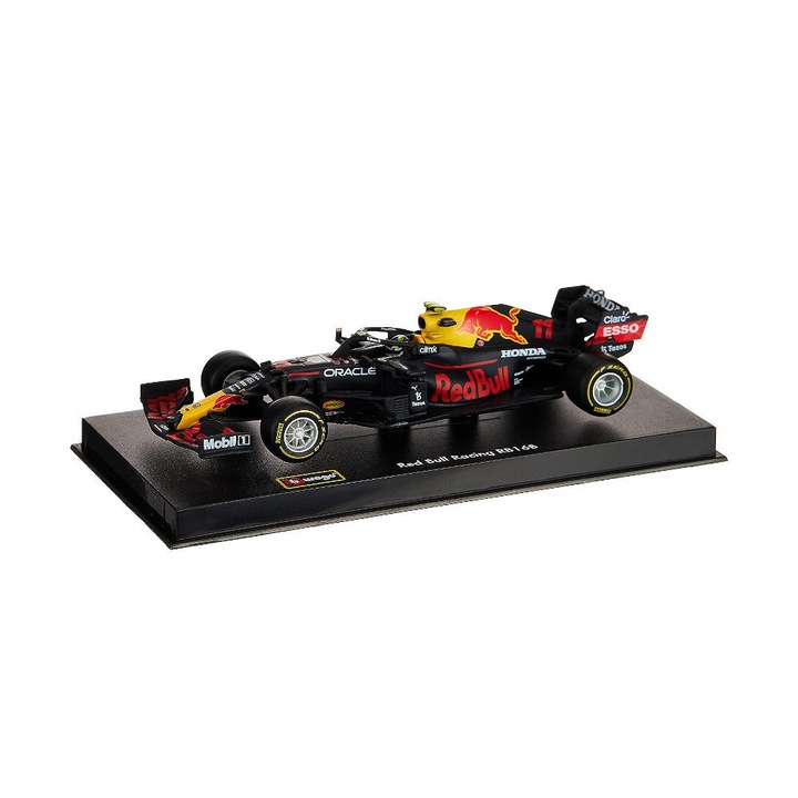 Honda F1 Red Bull Racing RB16B RA620H Team Aston Martin N11 2021 Sergio Perez autómodell vitrinnel és pilótával, 1:43 Bburago Signature