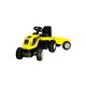 Tractor electric pentru copii Micromax MMX Yellow 35W cu remorca, scaun reglabil si claxon