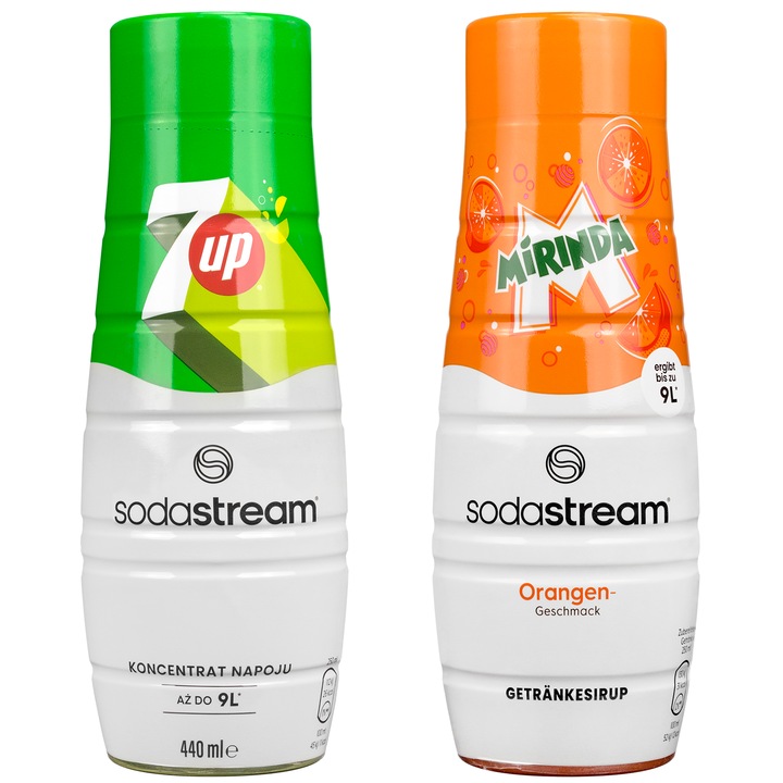 Sodastream szirup, vízkoncentrátumok Mirinda + 7UP 400ml, 2db