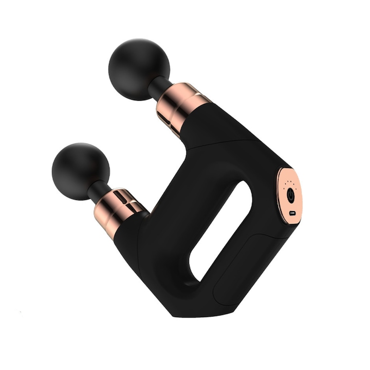 Aparat de Masaj Profesional Multifunctional Konzmann –6 Trepte de Intensitate, 4 Tipuri de Capete Interschimbabile, Incarcare USB, Design Ergonomic si Portabil, Negru