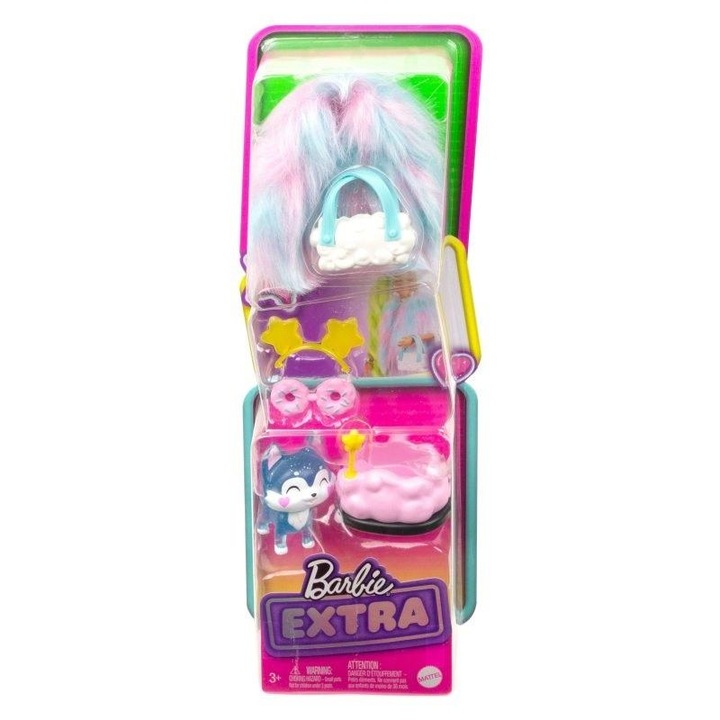 Set 3 accesorii Barbie Extra, Mattel, 3 ani, Multicolor