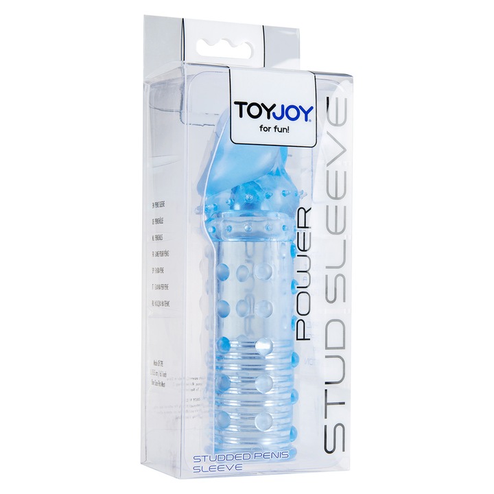 TOYJOY pénisz hüvely, hosszabbító 4,5 cm, texturált, kék