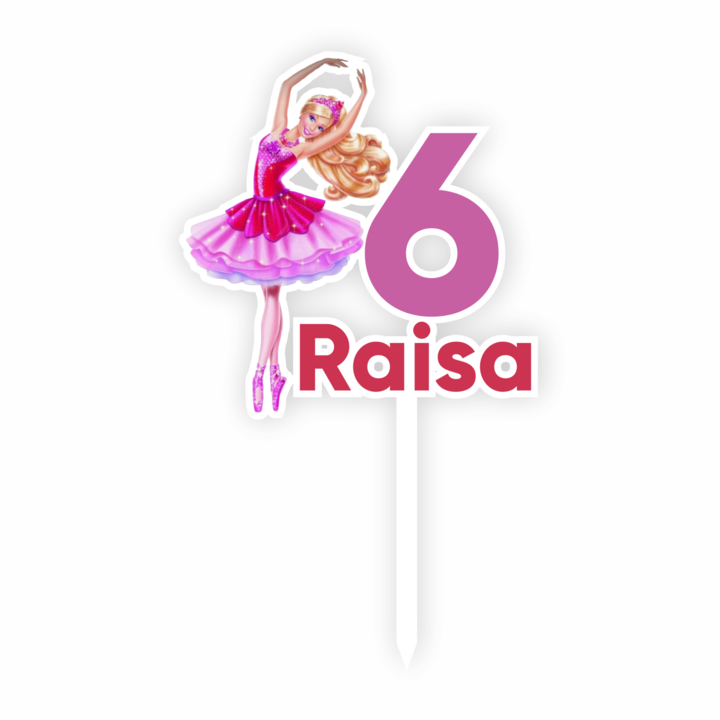 Topper tort UV Barbie, MDF, Inedit Print, TC1023, 13 cm