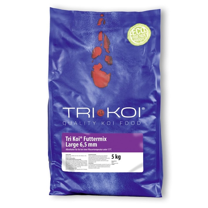 Hrana crapi Koi, TriKoi, Futtermix, semiflotabila pentru temperaturi sub 15°C, 6.5 mm, 5 kg