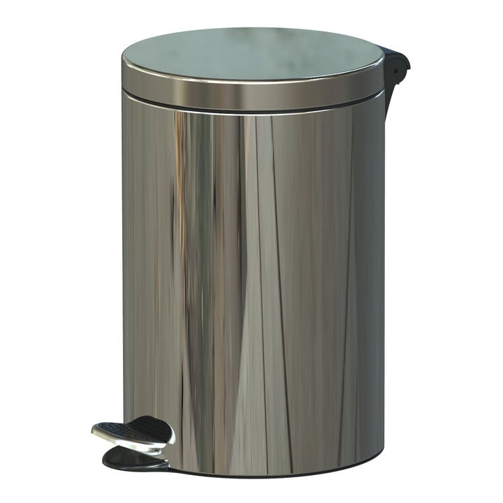 Cos gunoi cu pedala, ALDA, inox lustruit, 12L