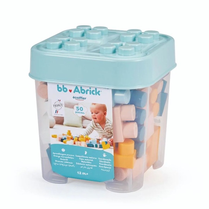 кутия за съхранение с 50 меки кубчета за вграждане Ecoiffier