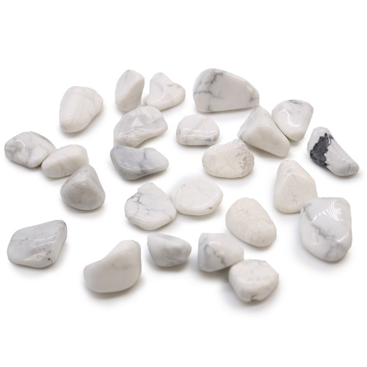 Set 24 pietricele africane, Ancient Wisdom, 10 - 30 mm, Alb