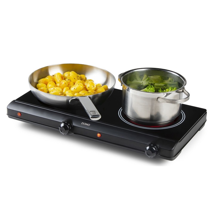 Kerámia főzőlap ECO Domo DO339KP, 2 égős Ø 18 cm, 2500 W