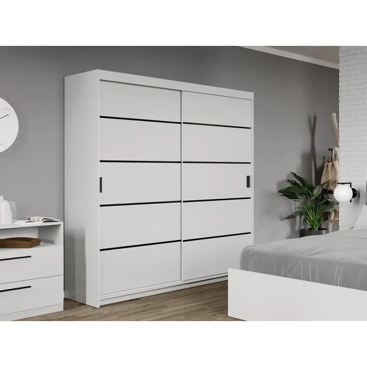 Dulap dormitor, Alb, Elis, L 184 x A 55 x H 194,8 cm