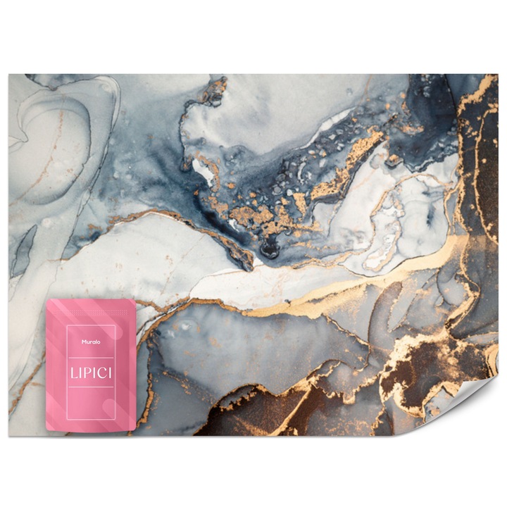 Fototapet Muralo mozaic de marmura cu elemente aurii 180 cm x 120 cm decor plin de farmec