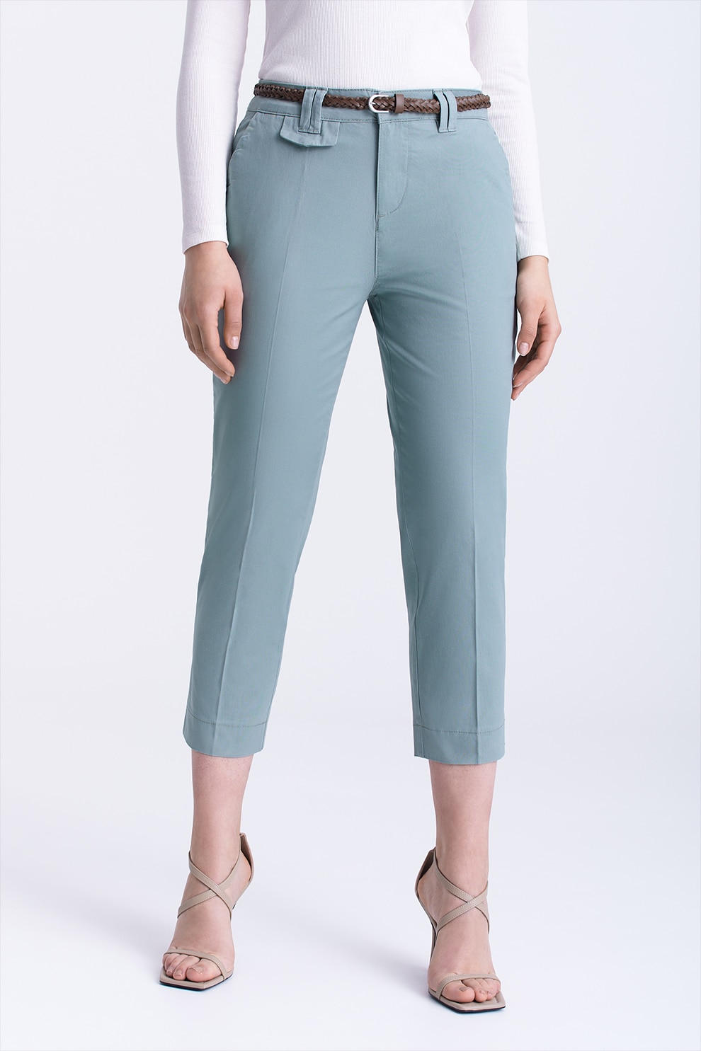 GreenPoint, Pantaloni crop cu talie inalta 