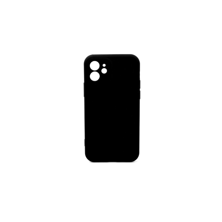 iPhone 11-el kompatibilis telefontok, prémium puha szilikon, kameravédelem, belső mikroszálas (bársony), megemelt élek a képernyő védelméért, fekete