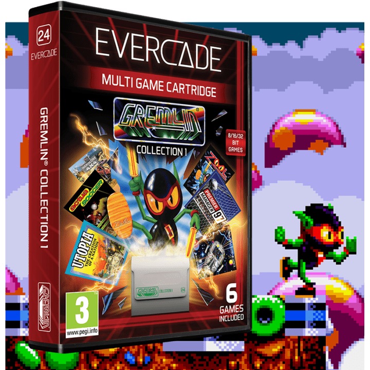 Evercade #24, Gremlin Collection 1, 6in1, Retro, Multi Game, Játékszoftver csomag