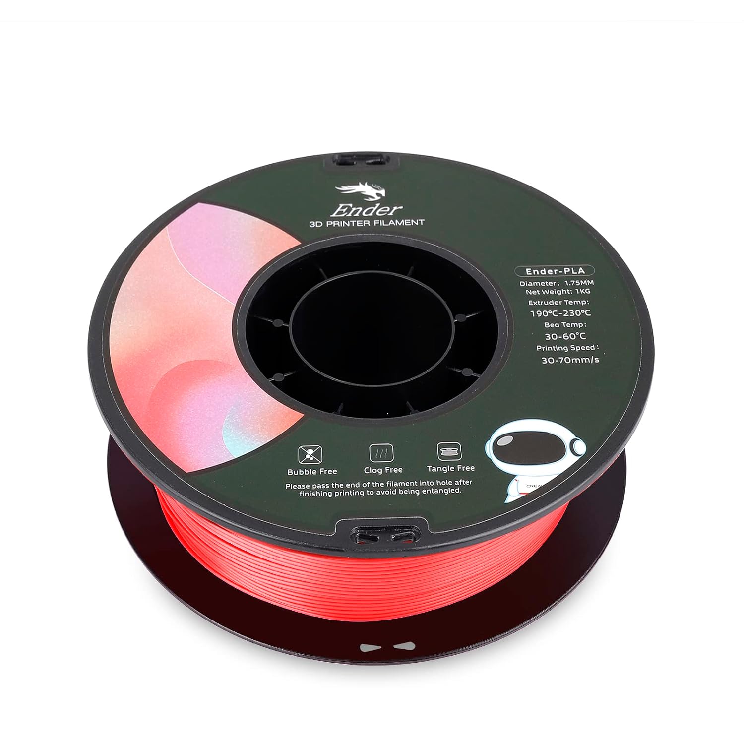 Филамент Ender-PLA Creality CR-PLA 1.75 мм, 1 кг, 190-230C Червен ...