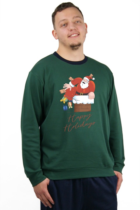 Meghizott a Mikulas mintas ferfi pizsama, Zöld