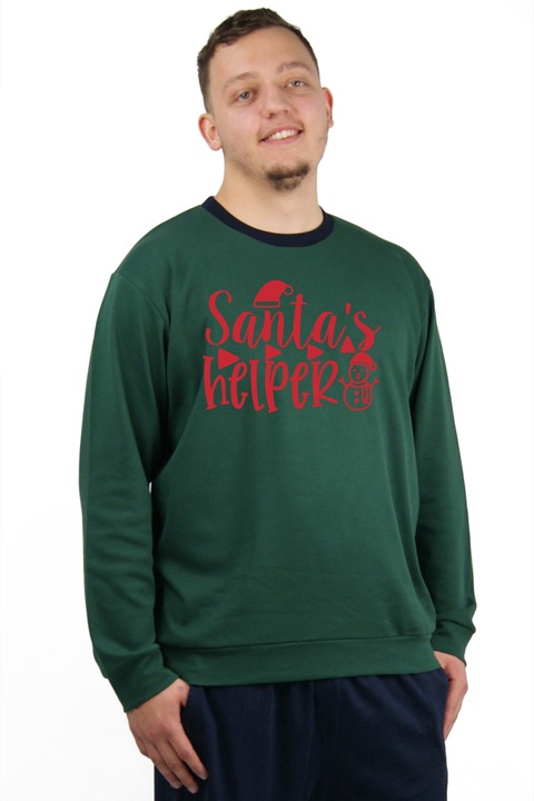 Ferfi pizsama Mikulas segito hoember mintaval, Zöld