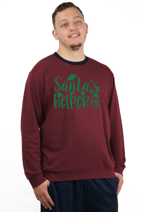 Ferfi pizsama Mikulas segito hoember mintaval, Piros