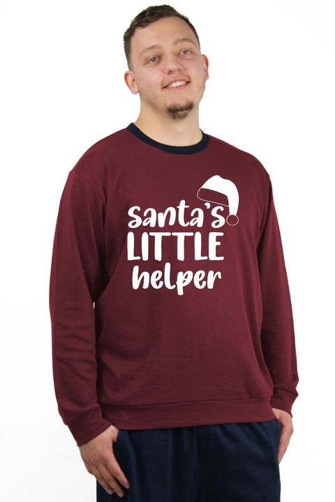 Ferfi pizsama Mikulas kis segito nyomattal, Piros