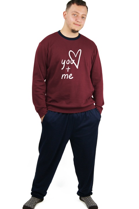 Ferfi pizsama Valentin-napi-Te-Es-en nyomattal