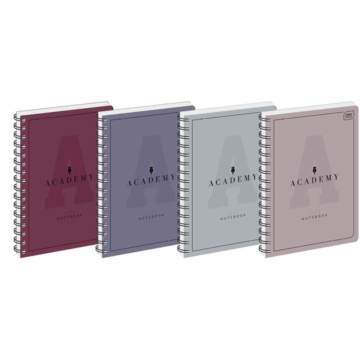 Set 5 Caiete Academie, Interdruk, Hartie, Pastel, B5, Multicolor