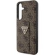 Калъф за телефон Guess Grip Stand 4G Triangle Strass, еко кожа, кафяв, За Samsung Galaxy S24